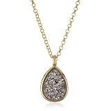 Marcia Moran Titanium Druzy Drop Pendant 18k Gold-P