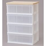 アイリスオーヤマ　ウッドトップチェスト N544 ホワイト/ペアー　幅約55.6×奥行約40×高さ約79.6