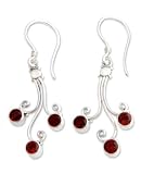 Garnet earrings, 'Pomegranate Trio' 0.6