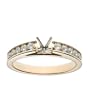 14k Yellow Gold Channel Set Round Brilliant Diamond Engagement Ring Setting (1/2 ct tw, I, I1)