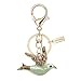 Bling Crystal Green Bird Keychain with Pouch Bag MZ895-1