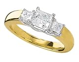 14Kt Gold 1/3 ctw. Princess Cut Three-Stone Diamond Ring
