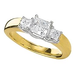 14Kt Gold 1/3 ctw. Princess Cut Three-Stone Diamond Ring