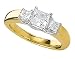 Jewelry : 14Kt Gold 1/3 ctw. Princess Cut Three-Stone Diamond Ring - (I-J;I1-I2)