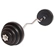 Physionics HSTA01 Langhantel-Set mit 1 SZ-Curlstange und 8 Gewichtscheiben, 23,5 kg