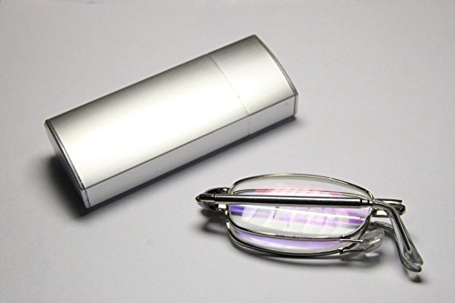 V Zoom Ultra Compact Read Book Map Menu Folding Reading Glasses & Portable Flip Top Eyeglasses Case