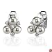 Demure and Petite: Sterling Silver Vintage Inspired Floral Motif Faux Pearl with Crystals Clip-on Earrings