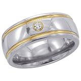 Titanium 0.03 ct GH Diamond Ring Sz 10.5