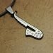 Cz Diamond Music Sachs Stainless Steel Necklace Sax Musical Instrument Gift Boxed J1148