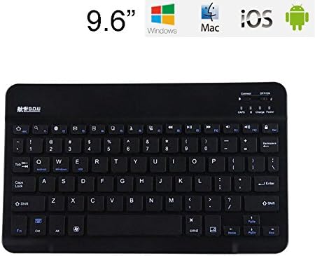 BOW 9.6" Bluetooth Wireless Keyboard for iPhone, iPad Pro, iPad Air, iPad Mini, iPad 2/3/4, Galaxy Tab, Mac, Windows, and any bluetooth enabled device, V3.0, 80 Keys, Black Color