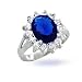 Bling Jewelry Kate Middleton Color Diana Sterling Silver CZ Sapphire Color Royal Engagement Ring with Crystal Gift Box - Size 6