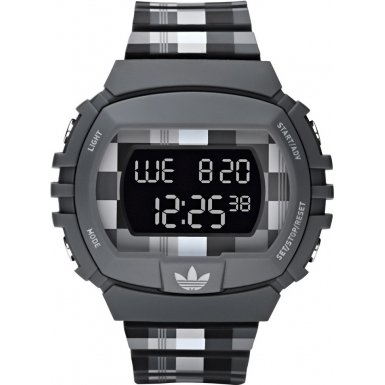 Adidas ADH6103 Mens Nyc Black Dial Black And White Rubber Strap Watch