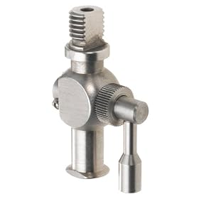 Luer Connector - Stainless Steel 304 Luer Stopcock, with .85" Through Hole, 1/4-32 Thread