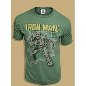 Junk Food Iron Man He Conquers Cactus Green Adult T-shirt Tee