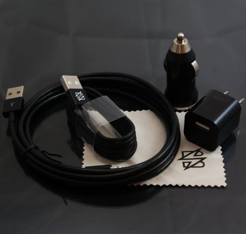 BOLT ELECTRONICS Car & Wall Charger Set (Black) -Includes (1) 3 Ft Cable, (1) 6 Ft Cable, (1) Car Charger, and (1) Wall Charger. USB Sync Data / Charging Cable compatible for i Phone 5, i Pad Mini, i Pod Touch 5th Gen