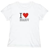 T-Shirt Woman White  Love Classic Brasov  Romania City