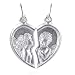 Jewelry : Sterling Silver Satin Shiny Broken Heart Angel Charm