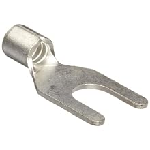 Morris Products 11512 Spade Terminal, Non Insulated, 22-16 Wire Size, #4 Stud Size (Pack of 100)