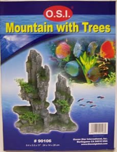OSI Marine Lab Mountain with Trees Medium Aquarium Ornament
