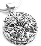 Image of Floral Bali Sterling Silver Poison Locket Scent Pendant