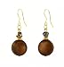 Earrings - E324 - Shell and Fire Polished Glass ~ Disk (5/8)