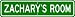 ZACHARY ROOM SIGN - Personalized Gift Boy or Girl, Aluminum