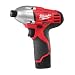 Factory-Reconditioned Milwaukee 2450-82 12V Cordless M12 Lithium-Ion Hex Impact Driver, 1/4-Inch