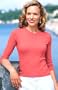 Hanes Ladies Fitted-Fit Three Quarter Sleeve V-Neck T-Shirt (SL12) Tee