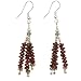 Handmade Garnet Earrings With Silver Accent Beads