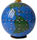 Chuck Fischer Collection World Globe "Christmas Around the World" - Inside Hand Painted Glass Ball O...