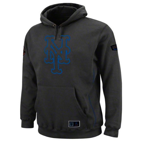 Majestic New York Mets Black Be Proud Pullover Hoodie Sweatshirt (XX-Large)