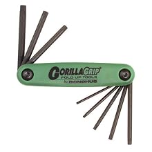 Bondhus 12632 GorillaGrip, Set of 8 Star Fold-up Keys, sizes T6-T25