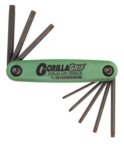 Bondhus 12632 GorillaGrip Set of 8 Star Fold-up Keys, sizes T6-T25