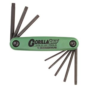 Click here to buy Bondhus 12632 GorillaGrip, Set of 8 Star Fold-up Keys, sizes T6-T25 by Bondhus.