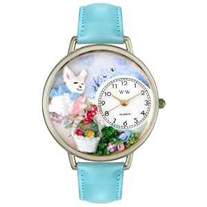 Whimsical Watches Unisex Easter Eggs Baby Blue Leather Watch #U1220016