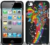 Black Rainbow Hard Snap On Case Cover Faceplate Protector for Apple iPod Touch 4 4th Generation + Free Texi Gift Box