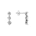Sterling Silver Three Stone Design Round White CZ Stone Post Earring - Past Present Future