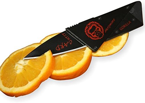 Credit Card Sized Folding Wallet Knife in a Tin Gift Box. Made With Stainless Steel Makes the Perfect Present 100% Lifetime Guarantee (Black Red)