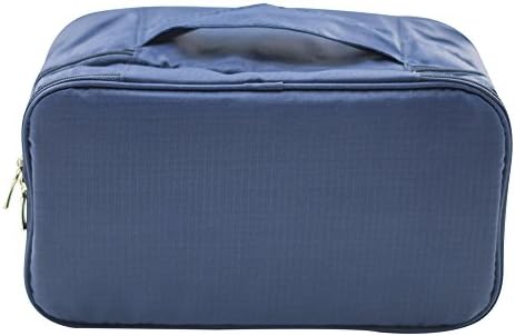 Xiety Small Packing Cubes Bra Underwear Storage Bag - Portable Nylon Travel Kit Organizer with Zipper Closure (Deep Blue)