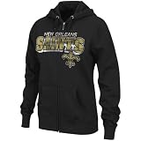 NFL Women's New Orleans Saints Football Classic III Long Sleeve Fullzip Fleece Hoodie (Black, Large)