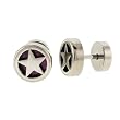 Rock Star Faux Plug - Fushia - 16g Stud Wire - 00g Fake Plug - Sold as a Pair