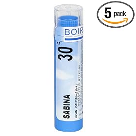 Boiron Homeopathic Medicine Sabina, 30C Pellets, 80-Count Tubes (Pack of 5)