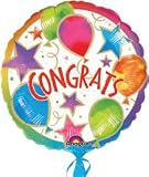 Printed Foil Balloon (18in, round) - Congrats: Celebration Sensation