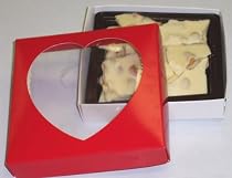Scott's Cakes 1/2 lb. White Chocolate Cashew Bark in a Heart Box