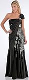 IMAGE OF F548 Satin One Shoulder Rhinestone Formal Long Gown