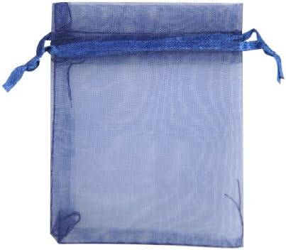 100pc 5x7 Inches Organza Favor Bag - Jewelry Pouch Wedding Favor Party Bridal (Sapphire Blue)