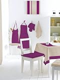 NAPPE ANTI-TACHES CARREE 140x140 cm ALIX FICELLE PRUNE