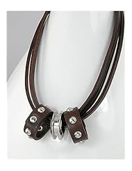 Leather Necklace In White Base