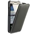 iGadgitz Nero Vera Pelle Custodia Case Cover Protezione per Samsung i9100 Galaxy S2 Android Smartphone