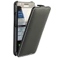 iGadgitz Black Genuine Leather Flip Case Cover Holder for Samsung i9100 Galaxy S2 Android Smartphone Mobile Phone